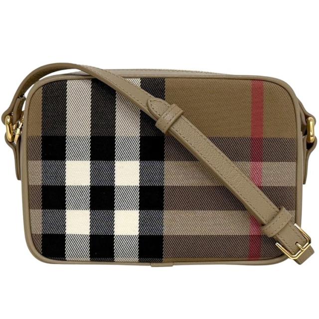 バーバリー ショルダーバッグ ベージュ ノバチェック 8085076 未使用 美品 キャンバス レザー Sランク BURBERRY クロスボディ 斜め掛け ファスナー チェック柄 ミニバッグ ポシェット レディース メンズ 男女兼用 定番
