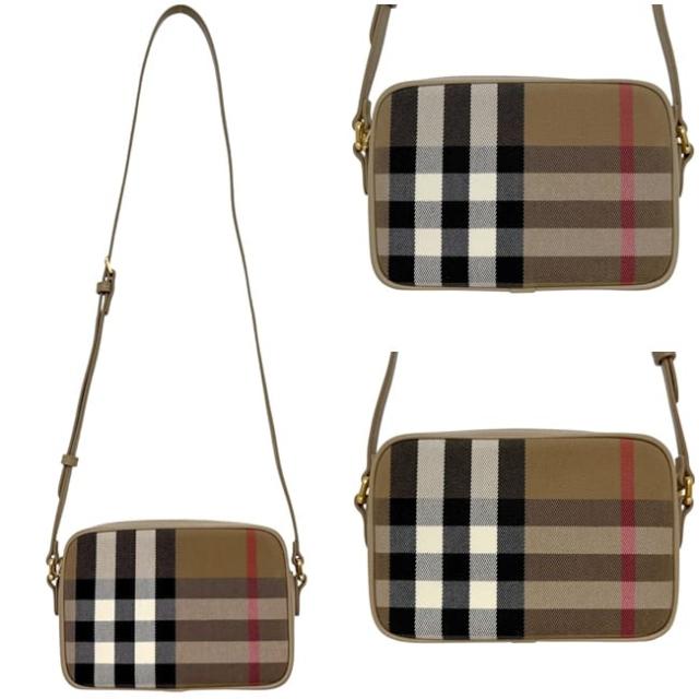 バーバリー ショルダーバッグ ベージュ ノバチェック 8085076 未使用 美品 キャンバス レザー Sランク BURBERRY クロスボディ 斜め掛け ファスナー チェック柄 ミニバッグ ポシェット レディース メンズ 男女兼用 定番_1