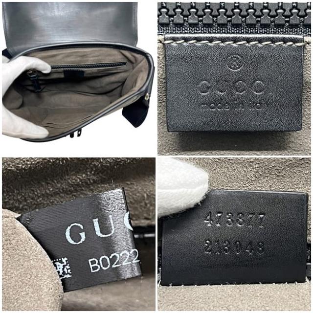 グッチ ショルダーバッグ ブラック ベージュ GGスプリーム 473877 美品 GGスプリームキャンバス レザー 中古 213048 GUCCI フラップ GG メンズ クロスボディ 斜め掛け 縦長 メンズ レディース 男女兼用 定番_2