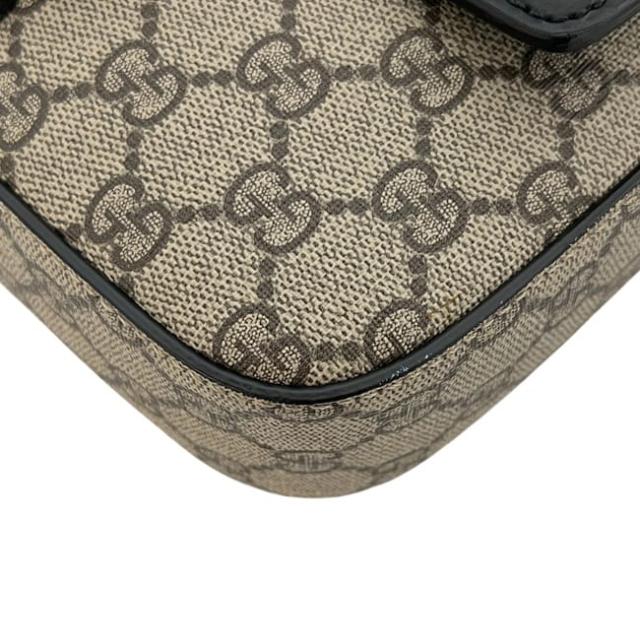 グッチ ショルダーバッグ ブラック ベージュ GGスプリーム 473877 美品 GGスプリームキャンバス レザー 中古 213048 GUCCI フラップ GG メンズ クロスボディ 斜め掛け 縦長 メンズ レディース 男女兼用 定番_8