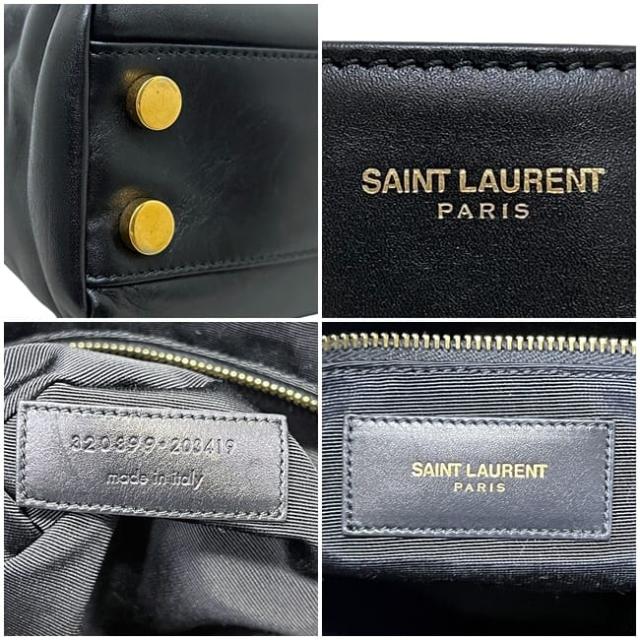 サンローラン トートバッグ ヴォーリセ リバーシブルトート ブラック 320899 美品 レザー 中古 203419 SAINT LAURENT PARIS レザートート 黒 シンプル ワンポイント ロゴ 本革 肩掛け 軽い メンズ_3