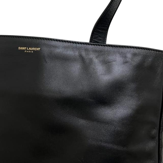 サンローラン トートバッグ ヴォーリセ リバーシブルトート ブラック 320899 美品 レザー 中古 203419 SAINT LAURENT PARIS レザートート 黒 シンプル ワンポイント ロゴ 本革 肩掛け 軽い メンズ_6