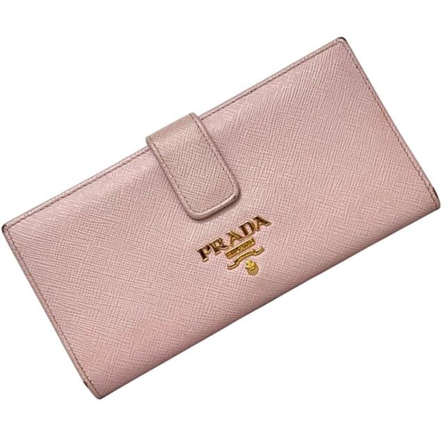 PRADA 長財布 サフィアーノ ピンク レッド フォーコ レザー リボン PRADA 長財布 サフィアーノ ピンク レッド フォーコ レザー リボン