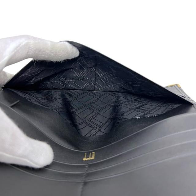 ダンヒル 二つ折り 長財布 ブラック サッチェル 財布 美品 レザー 中古 dunhill ワンポイント ロゴ 金具 箱付き カーフレザー 黒 ゴールド金具 メンズ 男性 定番 人気 シンプル 本革 革財布 ヴィンテージ ロゴ金具 ダンヒル 二つ折り 長財布 ブラック サッチェル 財布 美品 レザー 中古