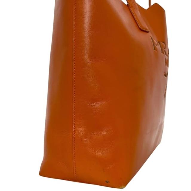 プラダ トートバッグ オレンジ カットロゴ レザー 中古 PRADA ハンドバッグ ロゴ カッティング 本革 レディース メンズ 男女兼用 革トート シンプル ヴィンテージ ロゴマーク 定番 人気 普段使い ワンカラー カジュアル 軽い_8