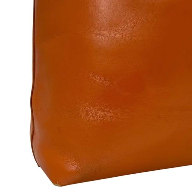 プラダ トートバッグ オレンジ カットロゴ レザー 中古 PRADA ハンドバッグ ロゴ カッティング 本革 レディース メンズ 男女兼用 革トート シンプル ヴィンテージ ロゴマーク 定番 人気 普段使い ワンカラー カジュアル 軽い_9