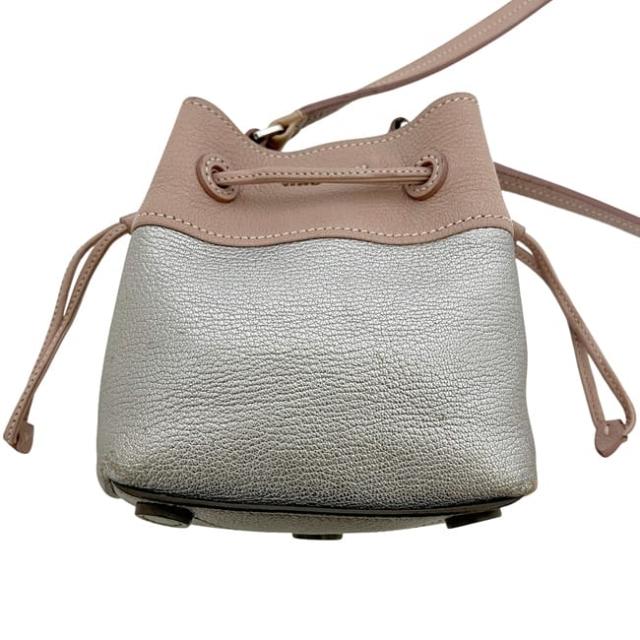 ミュウミュウ 巾着 ショルダーバッグ ピンク シルバー マドラス 美品 レザー 中古 53 miu miu クロスボディ 銀 斜め掛け 巾着バッグ ミニショルダー レディース 女性 定番 人気 バイカラー ミニバッグ ヴィンテージ_3