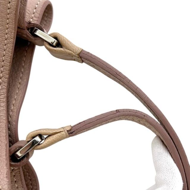 ミュウミュウ 巾着 ショルダーバッグ ピンク シルバー マドラス 美品 レザー 中古 53 miu miu クロスボディ 銀 斜め掛け 巾着バッグ ミニショルダー レディース 女性 定番 人気 バイカラー ミニバッグ ヴィンテージ_8