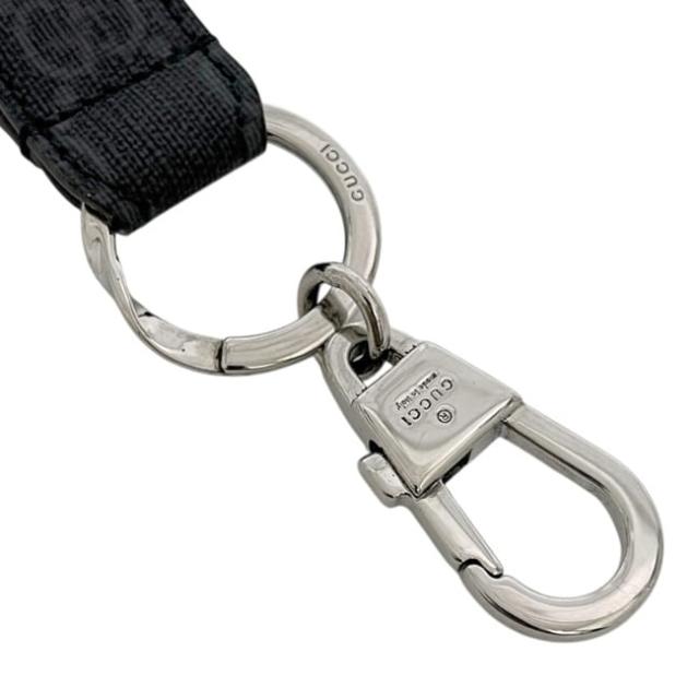 グッチ キーリング ブラック グレー インターロッキング 701432 美品 PVC レザー 中古 479292 GUCCI GG 黒 鍵 ホルダー チャーム キーホルダー バッグチャーム 箱付き ロゴ シンプル 定番 人気 メンズ_4