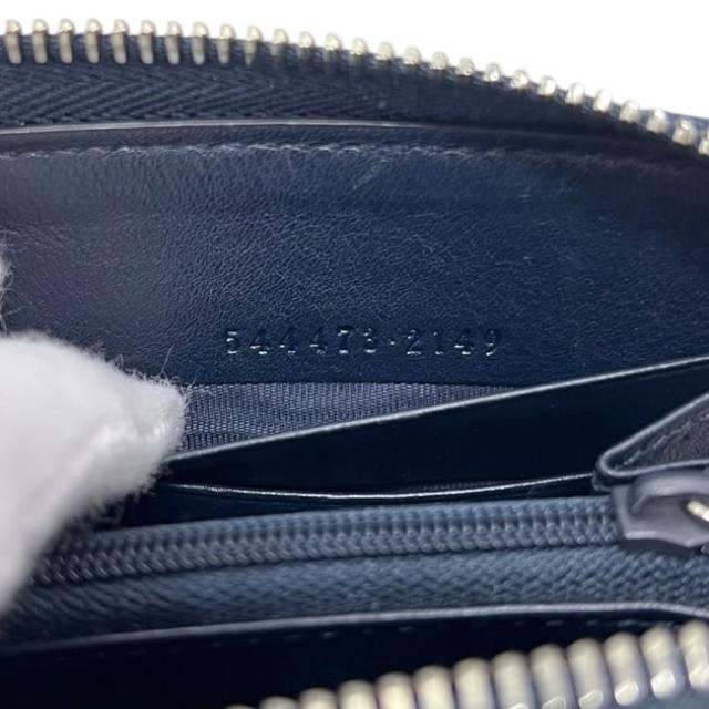 グッチ ラウンドファスナー 長財布 ネイビー マイクロ シマ 544473 財布 美品 レザー 中古 2149 GUCCI GG ロゴ 総柄 ファスナー ロング ウォレット 紺色 メンズ レディース 男女兼用 シンプル 定番 人気_3