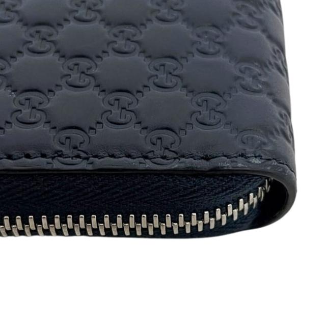 グッチ ラウンドファスナー 長財布 ネイビー マイクロ シマ 544473 財布 美品 レザー 中古 2149 GUCCI GG ロゴ 総柄 ファスナー ロング ウォレット 紺色 メンズ レディース 男女兼用 シンプル 定番 人気_5