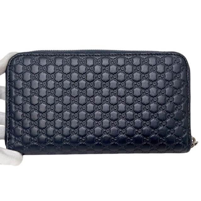 グッチ ラウンドファスナー 長財布 ネイビー マイクロ シマ 544473 財布 美品 レザー 中古 2149 GUCCI GG ロゴ 総柄 ファスナー ロング ウォレット 紺色 メンズ レディース 男女兼用 シンプル 定番 人気_8