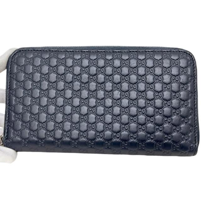 グッチ ラウンドファスナー 長財布 ネイビー マイクロ シマ 544473 財布 美品 レザー 中古 2149 GUCCI GG ロゴ 総柄 ファスナー ロング ウォレット 紺色 メンズ レディース 男女兼用 シンプル 定番 人気_9