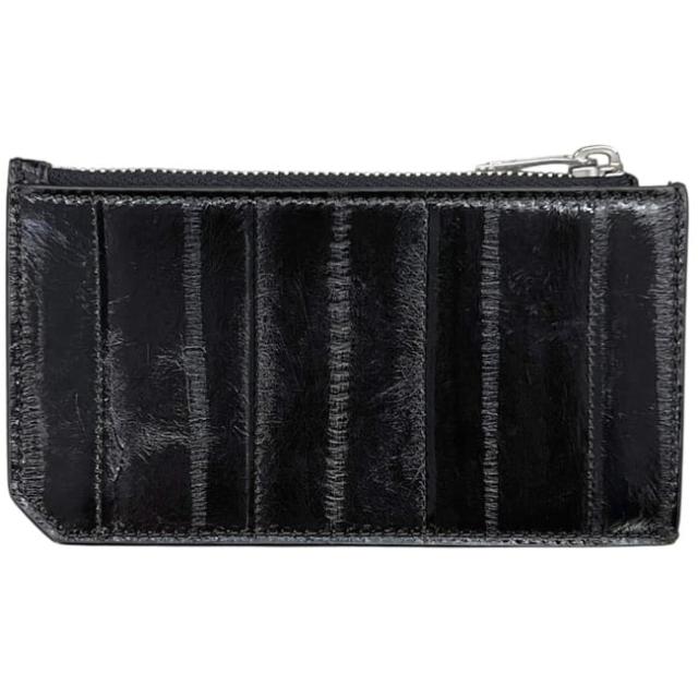 サンローラン ケース ブラック GBL609362 0724 美品 カードホルダー 小銭入れ イールスキン レザー 中古 SAINT LAURENT PARIS ウナギ 鰻 ファスナー 小銭入れ ミニ 財布 カードケース 箱付き サンローラン コインケース ブラック GBL609362 0724 美品 カード