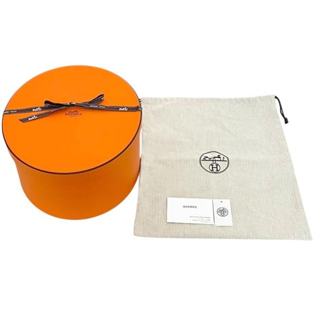 エルメス バケットハット オレンジイエロー 美品 クリーニング済み リネン 中古 HERMES 帽子 バケハ アパレル H ロゴ 刺繍 箱付き レディース メンズ 男女兼用 シンプル ヴィンテージ 刺繍ロゴ 黄色 ワンポイント ブランド
