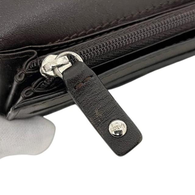 ロエベ 二つ折り 長財布 ダークグレー アナグラム 168 80 966 美品 財布 PVC レザー 中古 LOEWE ロゴ 総柄 ホック ロング ウォレット 小銭入れ有 ヴィンテージ レディース メンズ男女兼用 定番 人気 シンプル_7