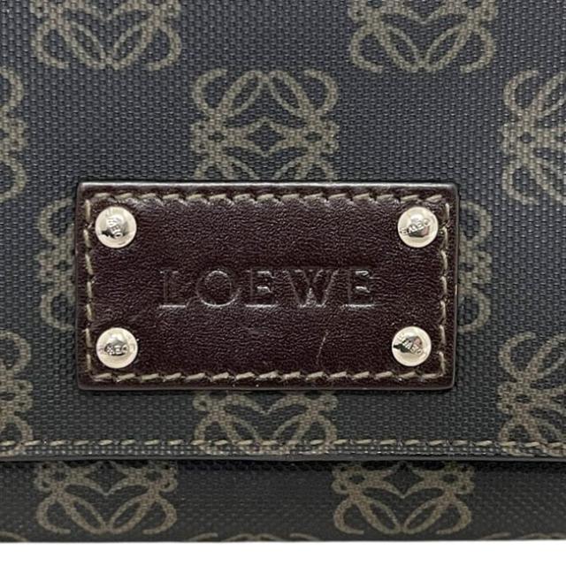 ロエベ 二つ折り 長財布 ダークグレー アナグラム 168 80 966 美品 財布 PVC レザー 中古 LOEWE ロゴ 総柄 ホック ロング ウォレット 小銭入れ有 ヴィンテージ レディース メンズ男女兼用 定番 人気 シンプル_8