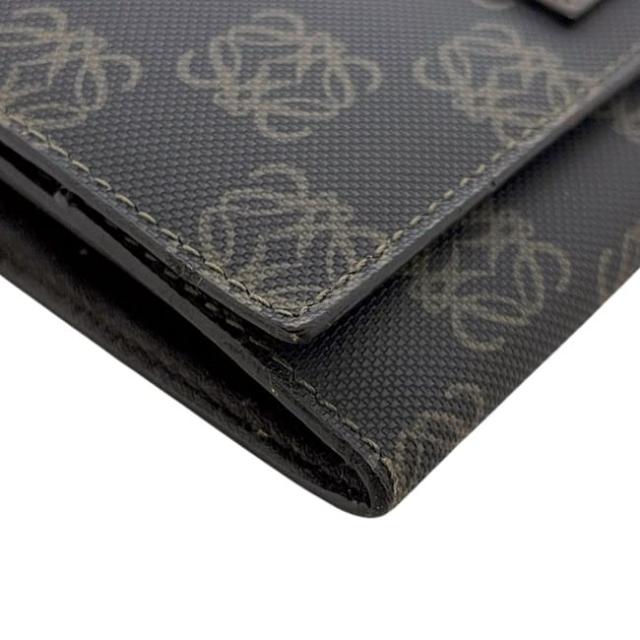 ロエベ 二つ折り 長財布 ダークグレー アナグラム 168 80 966 美品 財布 PVC レザー 中古 LOEWE ロゴ 総柄 ホック ロング ウォレット 小銭入れ有 ヴィンテージ レディース メンズ男女兼用 定番 人気 シンプル_9