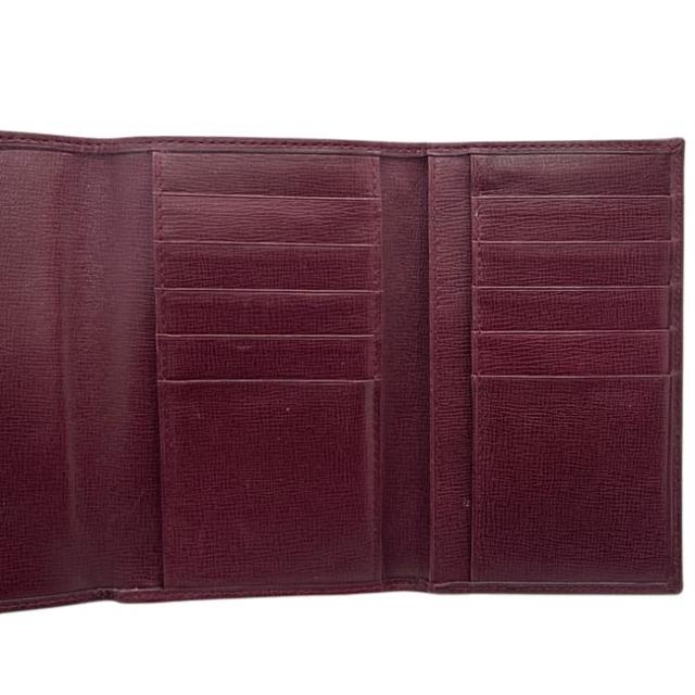 カルティエ 三つ折り 財布 ボルドー マスト ガマグチ 美品 レザー 中古