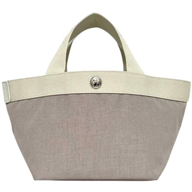 エルベシャプリエ ミニ トートバッグ グレー 美品 ナイロン レザー 中古 Herve