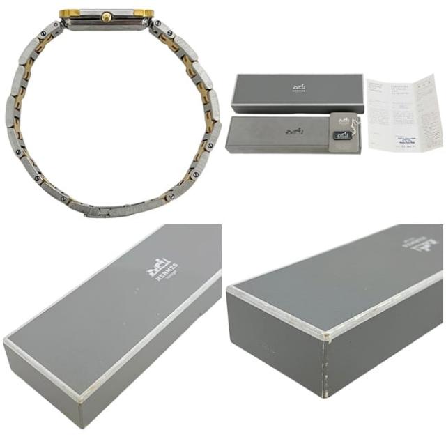 エルメス 腕時計 クロアジュール ホワイト シルバー ゴールド CR1.240 美品 時計 電池式 SS 中古 クオーツ_2