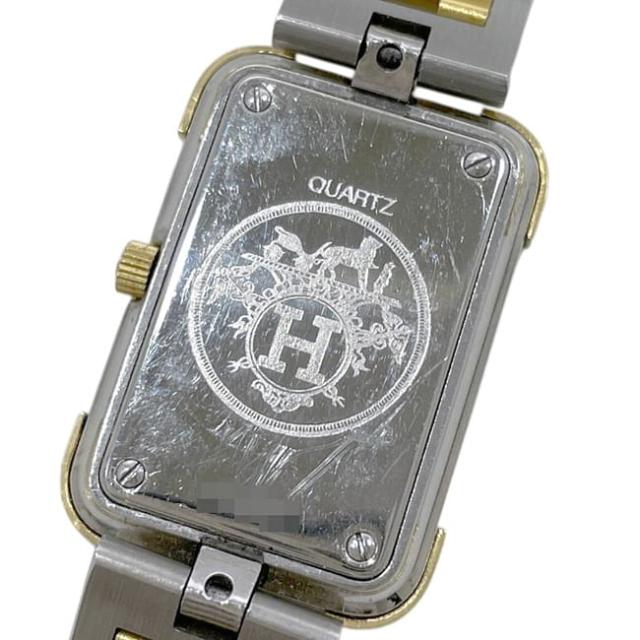 エルメス 腕時計 クロアジュール ホワイト シルバー ゴールド CR1.240 美品 時計 電池式 SS 中古 クオーツ_3