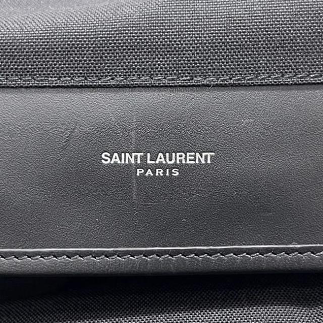 サンローラン バックパック ロックサック ブラック 黒 PLB468008 美品 リュック キャンバス レザー 中古 1117 SAINT LAURENT_5