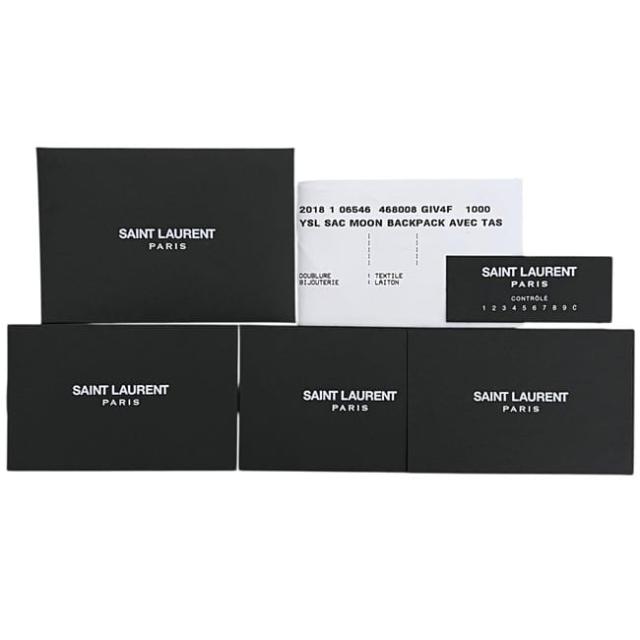 サンローラン バックパック ロックサック ブラック 黒 PLB468008 美品 リュック キャンバス レザー 中古 1117 SAINT LAURENT_9