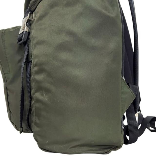 プラダ バックパック リュック カーキグリーン MIMETICO テスート MONTAGN V135 美品 ナイロン レザー 中古 164_7