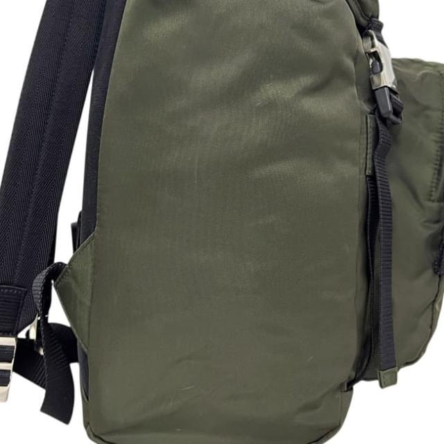 プラダ バックパック リュック カーキグリーン MIMETICO テスート MONTAGN V135 美品 ナイロン レザー 中古 164_8