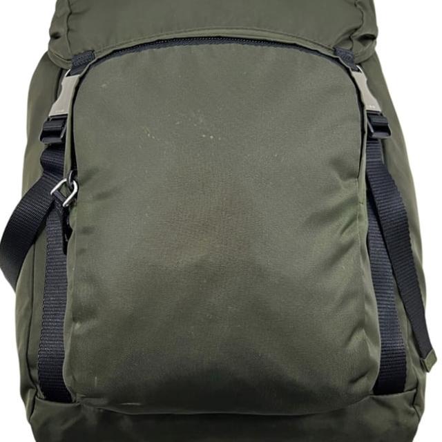 プラダ バックパック リュック カーキグリーン MIMETICO テスート MONTAGN V135 美品 ナイロン レザー 中古 164_9
