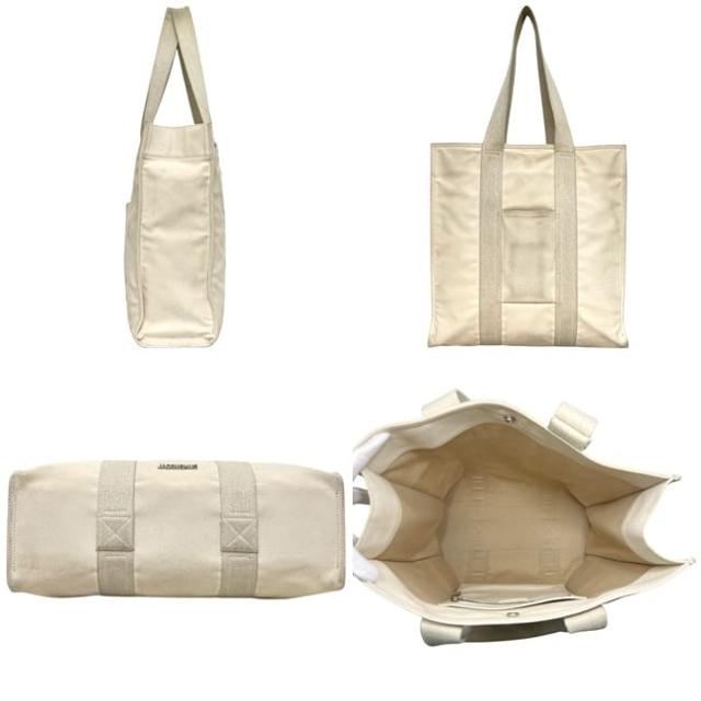 ジャックムス トートバッグ Le Cabas Cuerda ホワイト 白 クエルダ 236BA305-3137 110 美品 キャンバス 中古 PE2103_1