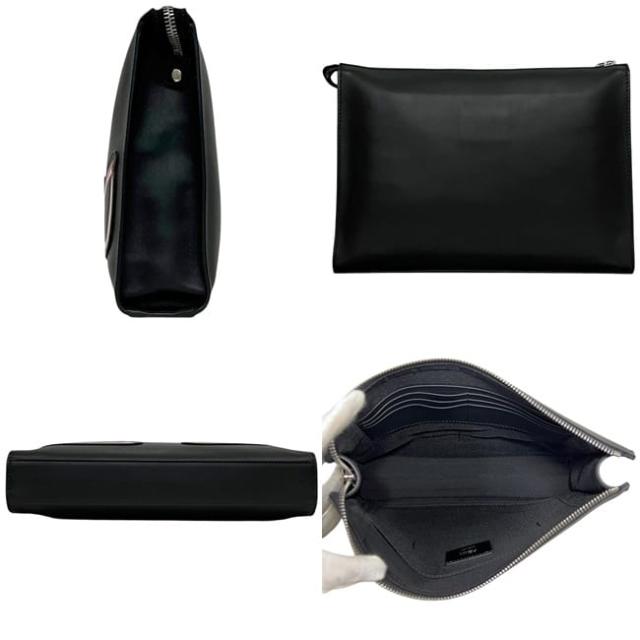 フェンディ クラッチペダル御徒面子 黒いこと 黒 バッグバグズ 7VA433 A72K 198 0189 美品 異類異形 なめし革 中古