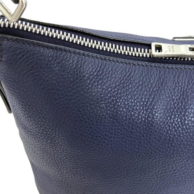 プラダ ショルダーバッグ ネイビー 紺色 ヴィッテロダイノ 美品 クロスボディ レザー 中古 14/Ｃ_4