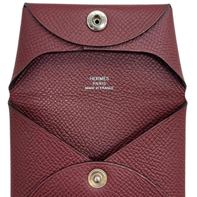 エルメス コインケース バスティア ボルドー 美品 小銭入れ 財布 レザー エプソン 中古 Ｗ刻印_4