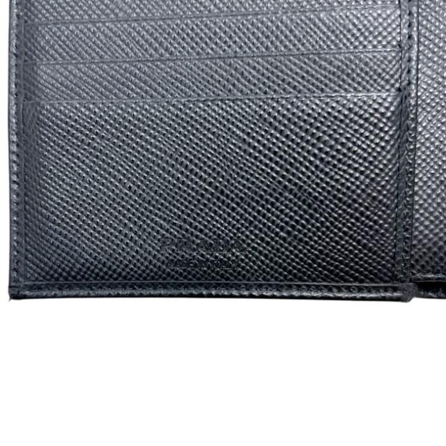プラダ 二つ折り 財布 ブラック NERO 黒 2MO738 美品 サフィアーノ レザー CUIR 中古 62 A_7