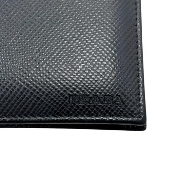プラダ 二つ折り 財布 ブラック NERO 黒 2MO738 美品 サフィアーノ レザー CUIR 中古 62 A_8