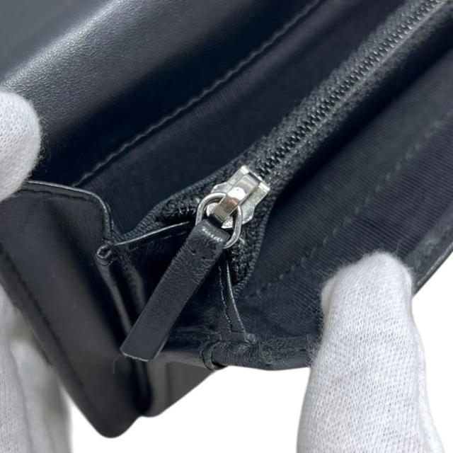 シャネル 二つ折り 長財布 ブラック 黒 ラメ マトラッセ 美品 財布 ココマーク キャビアスキン レザー 中古 19番台_5