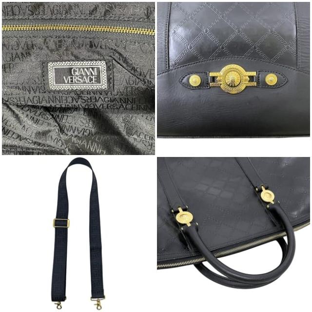 ジャンニ ヴェルサーチ 2way ボストンバッグ ブラック 黒 美品 旅行鞄