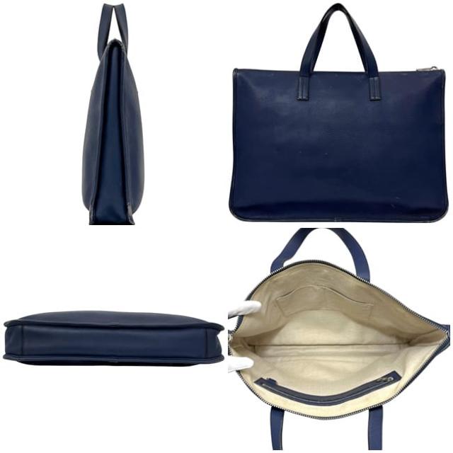 LOEWE ネイビー レザービジネスバッグ ロエベ ビジネスバッグ ネイビー 紺色 アナグラム 書類バッグ レザー