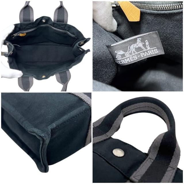 エルメス ハンドバッグ ドーヴィル ＰＭ ブラック 黒 美品 キャンバス 中古_2