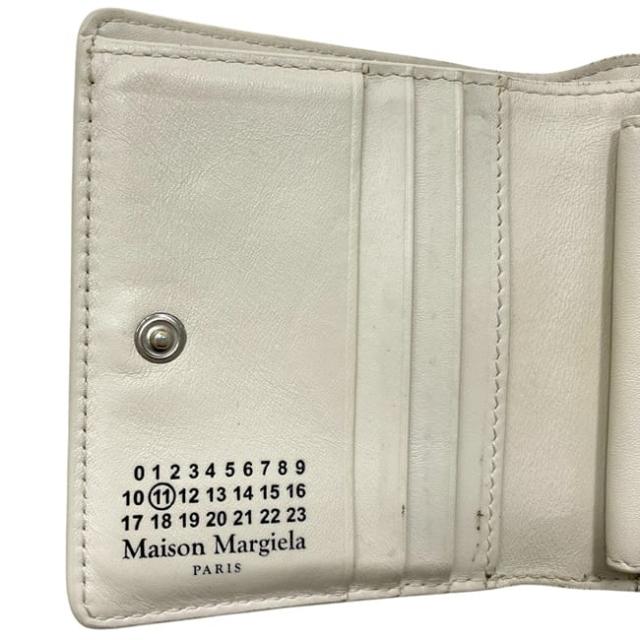 メゾンマルジェラ 二つ折り 財布 ベージュ SA3UA0001 美品 レザー 中古 Maison_3