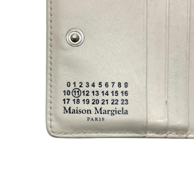 メゾンマルジェラ 二つ折り 財布 ベージュ SA3UA0001 美品 レザー 中古 Maison_4