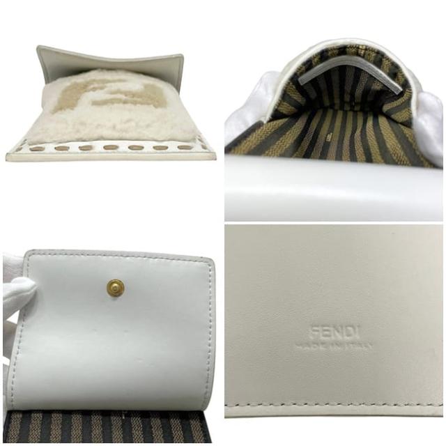フェンディ フォンポーチ ホワイト 白 ベージュ 7AS047 AHN8 219 0306 美品 小物入れ レザー ファー 中古 FENDI_2