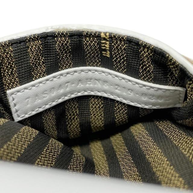 フェンディ フォンポーチ ホワイト 白 ベージュ 7AS047 AHN8 219 0306 美品 小物入れ レザー ファー 中古 FENDI_3