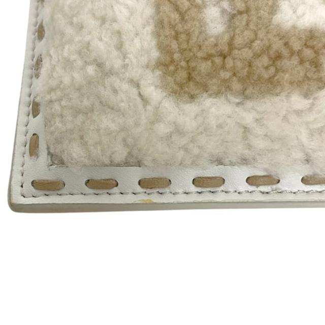 フェンディ フォンポーチ ホワイト 白 ベージュ 7AS047 AHN8 219 0306 美品 小物入れ レザー ファー 中古 FENDI_6