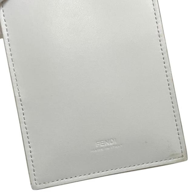フェンディ フォンポーチ ホワイト 白 ベージュ 7AS047 AHN8 219 0306 美品 小物入れ レザー ファー 中古 FENDI_8
