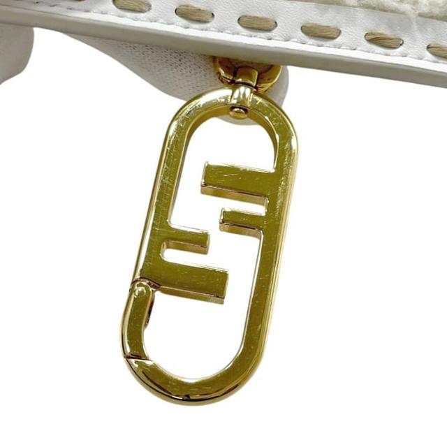 フェンディ フォンポーチ ホワイト 白 ベージュ 7AS047 AHN8 219 0306 美品 小物入れ レザー ファー 中古 FENDI_9