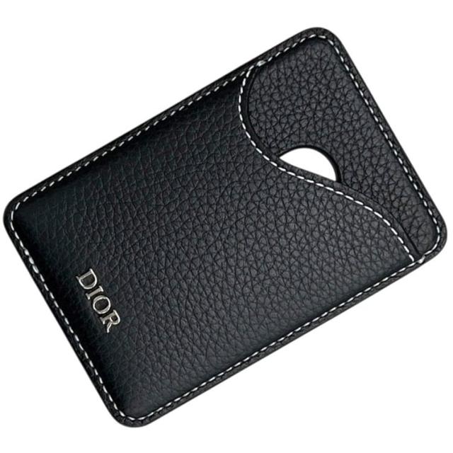 クリスチャン ディオール カードケース マグネット ブラック 黒 サドル 2ADCH168YKK_H00N Mag safe対応 美品 カードホルダー レザー 中古 14BO★0244 Christian