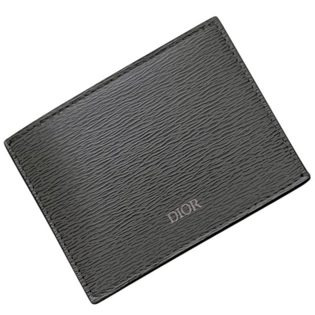クリスチャン ディオール カードケース グレー 灰色 6237792 美品 カードホルダー レザー 中古 10-BO-0159 Christian